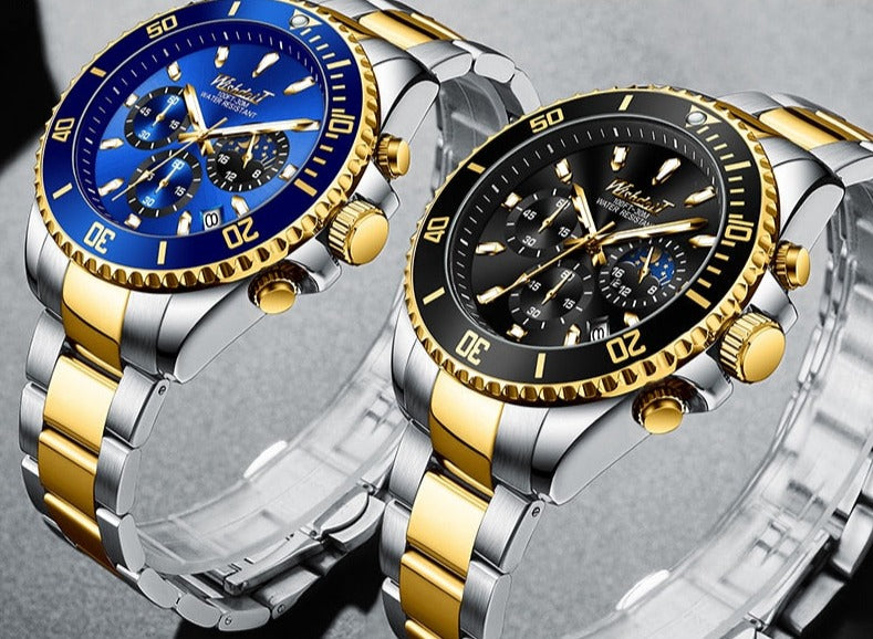 Waterproof Stainless Steel Chronograph Wrist Watch