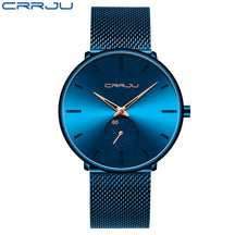 Men's Casual Slim Black Mesh Watch