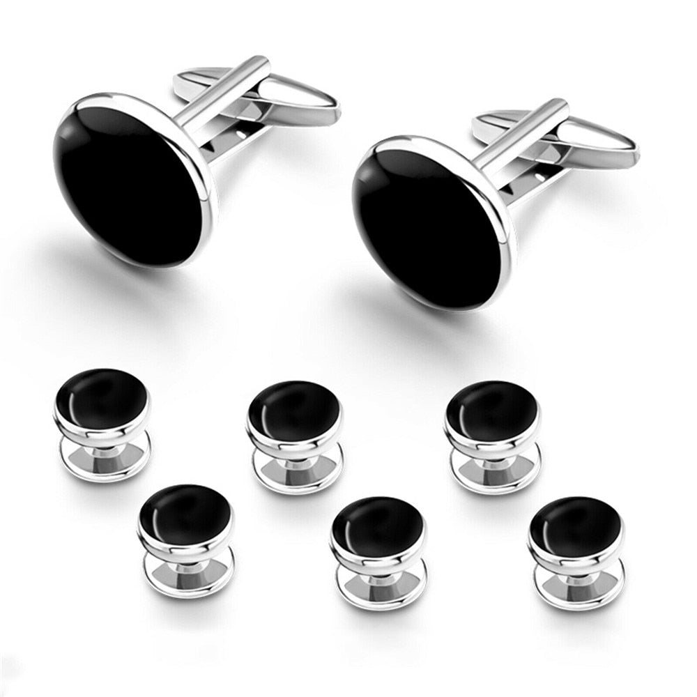 Black Classical Shirt Tuxedo Cufflinks