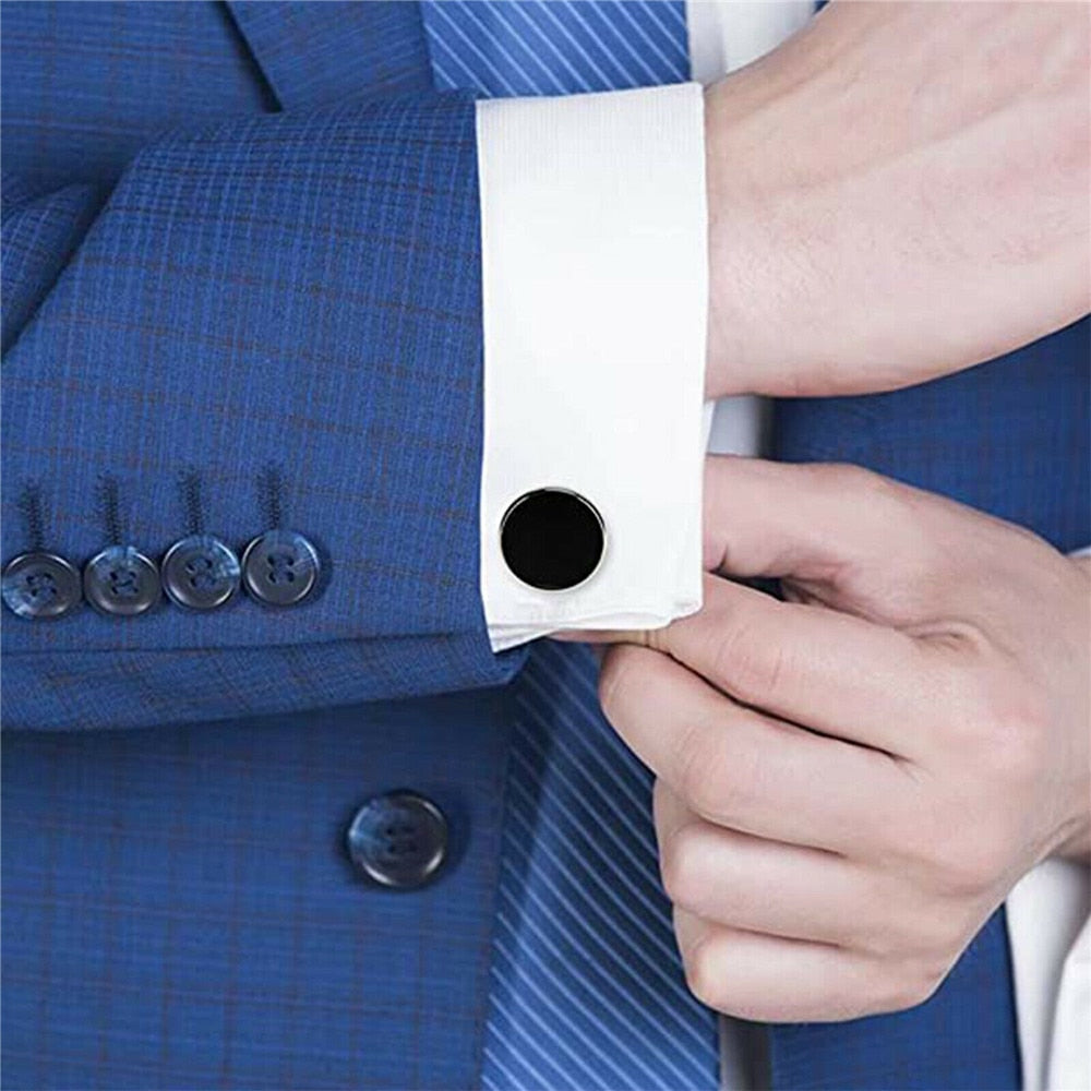 Black Classical Shirt Tuxedo Cufflinks