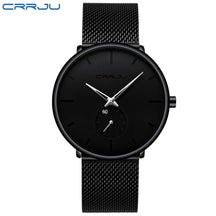 Men's Casual Slim Black Mesh Watch