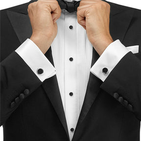 Black Classical Shirt Tuxedo Cufflinks