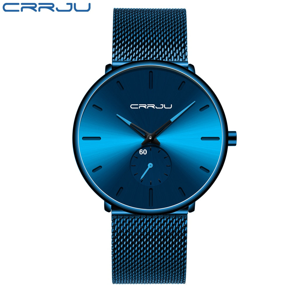 Men's Casual Slim Black Mesh Watch