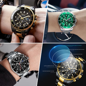 Waterproof Stainless Steel Chronograph Wrist Watch