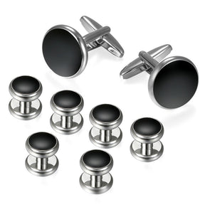 Black Classical Shirt Tuxedo Cufflinks