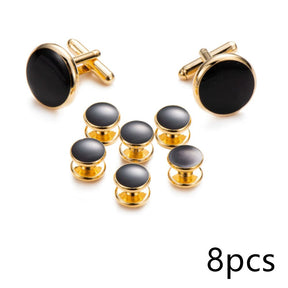 Black Classical Shirt Tuxedo Cufflinks