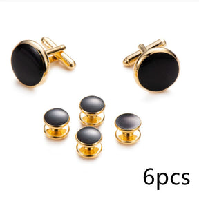 Black Classical Shirt Tuxedo Cufflinks